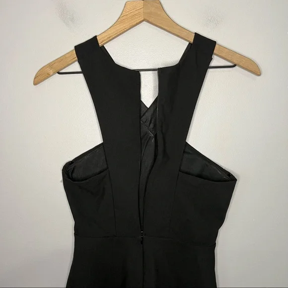 Lulu's Cross Front Sleeveless Norma Swing Skater Dress in Black S - Picture 6 of 8